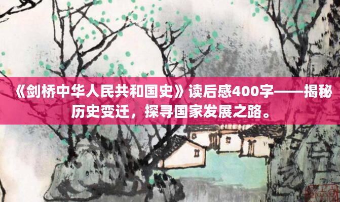 《剑桥中华人民共和国史》读后感400字——揭秘历史变迁，探寻国家发展之路。