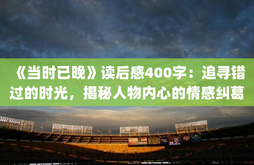 《当时已晚》读后感400字：追寻错过的时光，揭秘人物内心的情感纠葛