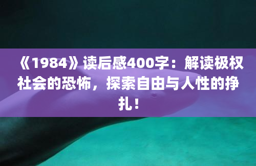 《1984》读后感400字：解读极权社会的恐怖，探索自由与人性的挣扎！