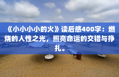 《小小小小的火》读后感400字：燃烧的人性之光，照亮命运的交错与挣扎。