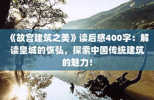 《故宫建筑之美》读后感400字：解读皇城的恢弘，探索中国传统建筑的魅力！