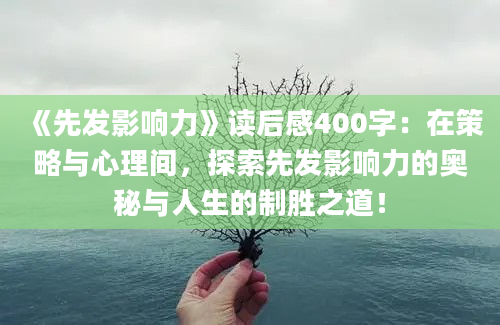 《先发影响力》读后感400字：在策略与心理间，探索先发影响力的奥秘与人生的制胜之道！