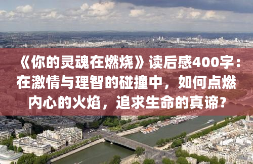 《你的灵魂在燃烧》读后感400字：在激情与理智的碰撞中，如何点燃内心的火焰，追求生命的真谛？