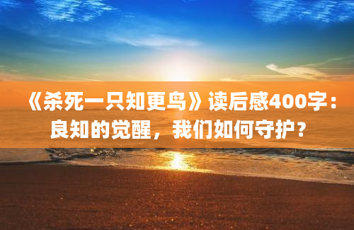 《杀死一只知更鸟》读后感400字：良知的觉醒，我们如何守护？