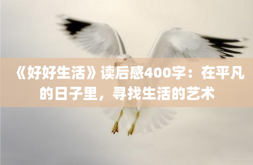 《好好生活》读后感400字：在平凡的日子里，寻找生活的艺术