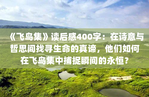 《飞鸟集》读后感400字：在诗意与哲思间找寻生命的真谛，他们如何在飞鸟集中捕捉瞬间的永恒？