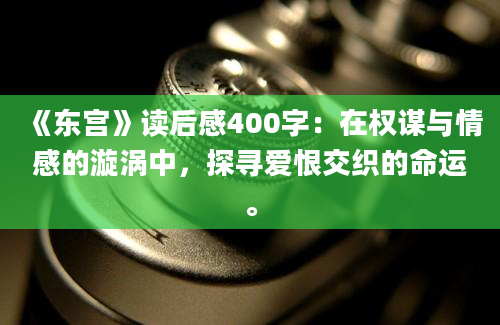 《东宫》读后感400字：在权谋与情感的漩涡中，探寻爱恨交织的命运。