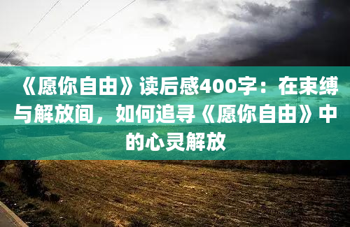 《愿你自由》读后感400字：在束缚与解放间，如何追寻《愿你自由》中的心灵解放