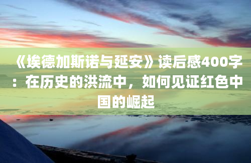 《埃德加斯诺与延安》读后感400字：在历史的洪流中，如何见证红色中国的崛起