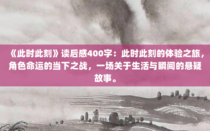 《此时此刻》读后感400字：此时此刻的体验之旅，角色命运的当下之战，一场关于生活与瞬间的悬疑故事。