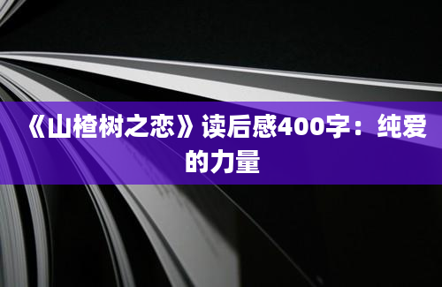 《山楂树之恋》读后感400字：纯爱的力量