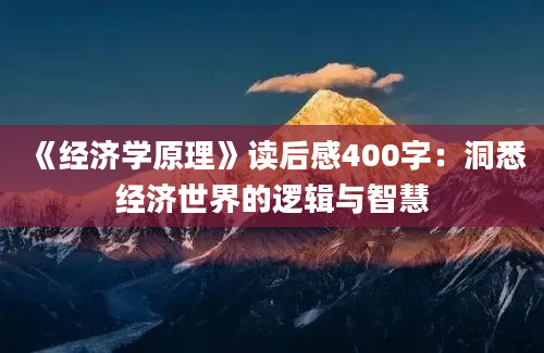 《经济学原理》读后感400字：洞悉经济世界的逻辑与智慧