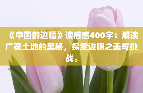 《中国的边疆》读后感400字：解读广袤土地的奥秘，探索边疆之美与挑战。