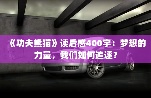 《功夫熊猫》读后感400字：梦想的力量，我们如何追逐？