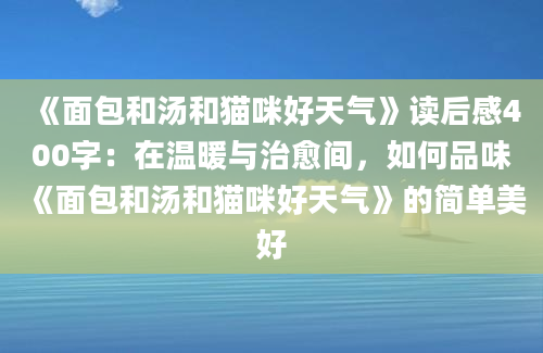 《面包和汤和猫咪好天气》读后感400字：在温暖与治愈间，如何品味《面包和汤和猫咪好天气》的简单美好