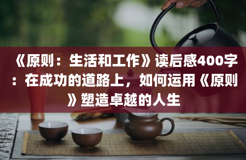 《原则：生活和工作》读后感400字：在成功的道路上，如何运用《原则》塑造卓越的人生