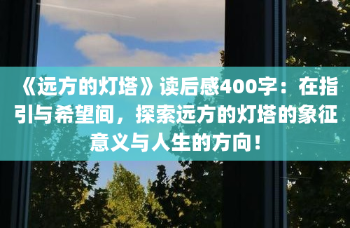 《远方的灯塔》读后感400字：在指引与希望间，探索远方的灯塔的象征意义与人生的方向！