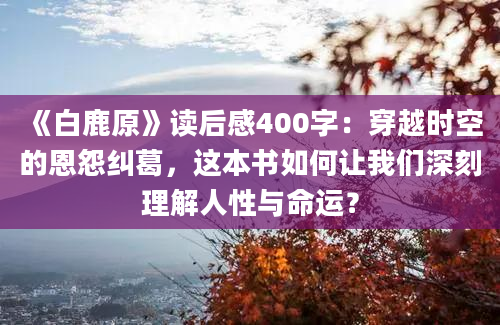 《白鹿原》读后感400字：穿越时空的恩怨纠葛，这本书如何让我们深刻理解人性与命运？