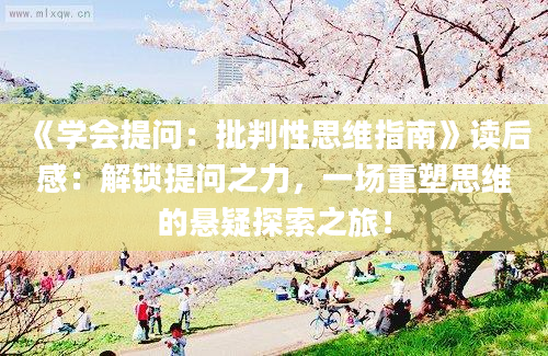 《学会提问：批判性思维指南》读后感：解锁提问之力，一场重塑思维的悬疑探索之旅！