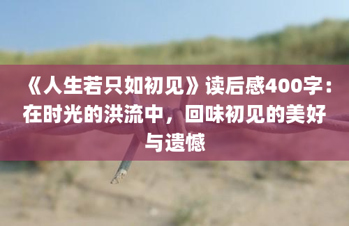 《人生若只如初见》读后感400字：在时光的洪流中，回味初见的美好与遗憾