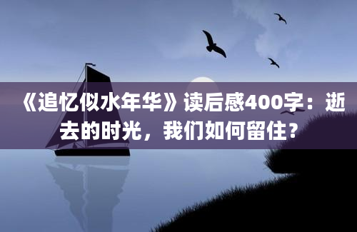 《追忆似水年华》读后感400字：逝去的时光，我们如何留住？