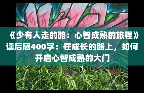 《少有人走的路：心智成熟的旅程》读后感400字：在成长的路上，如何开启心智成熟的大门