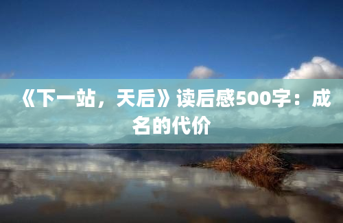 《下一站，天后》读后感500字：成名的代价