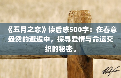 《五月之恋》读后感500字：在春意盎然的邂逅中，探寻爱情与命运交织的秘密。