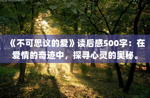 《不可思议的爱》读后感500字：在爱情的奇迹中，探寻心灵的奥秘。