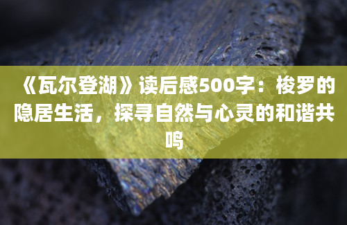 《瓦尔登湖》读后感500字：梭罗的隐居生活，探寻自然与心灵的和谐共鸣