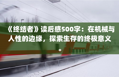 《终结者》读后感500字：在机械与人性的边缘，探索生存的终极意义。