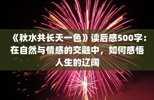 《秋水共长天一色》读后感500字：在自然与情感的交融中，如何感悟人生的辽阔