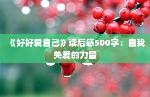 《好好爱自己》读后感500字：自我关爱的力量