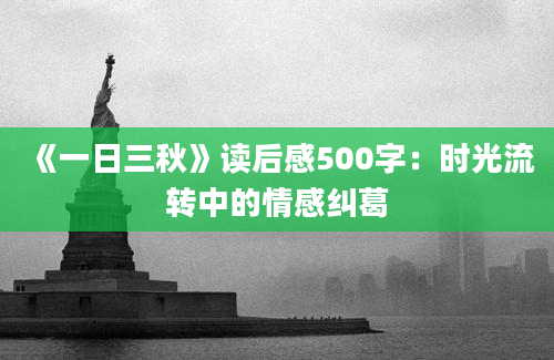 《一日三秋》读后感500字：时光流转中的情感纠葛