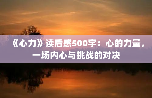 《心力》读后感500字：心的力量，一场内心与挑战的对决