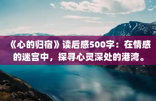 《心的归宿》读后感500字：在情感的迷宫中，探寻心灵深处的港湾。