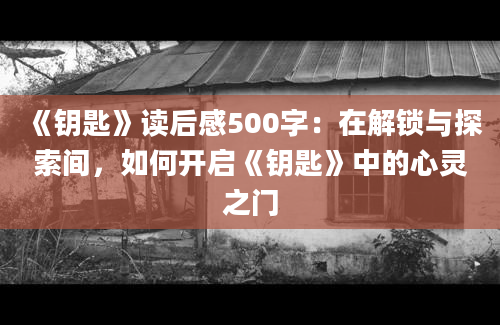 《钥匙》读后感500字：在解锁与探索间，如何开启《钥匙》中的心灵之门