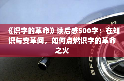 《识字的革命》读后感500字：在知识与变革间，如何点燃识字的革命之火