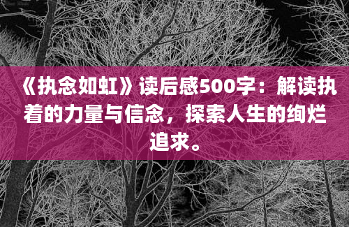 《执念如虹》读后感500字：解读执着的力量与信念，探索人生的绚烂追求。