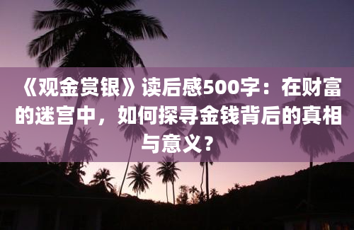 《观金赏银》读后感500字：在财富的迷宫中，如何探寻金钱背后的真相与意义？