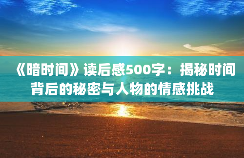 《暗时间》读后感500字：揭秘时间背后的秘密与人物的情感挑战