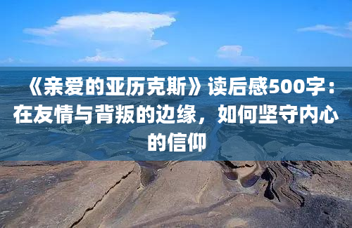 《亲爱的亚历克斯》读后感500字：在友情与背叛的边缘，如何坚守内心的信仰