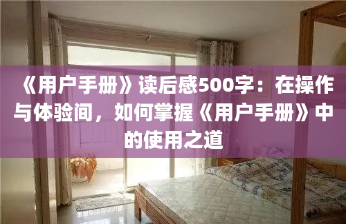 《用户手册》读后感500字：在操作与体验间，如何掌握《用户手册》中的使用之道