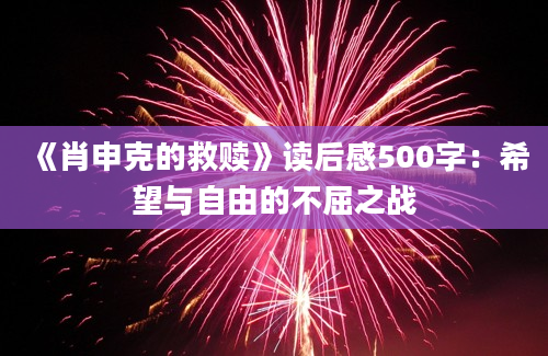 《肖申克的救赎》读后感500字：希望与自由的不屈之战