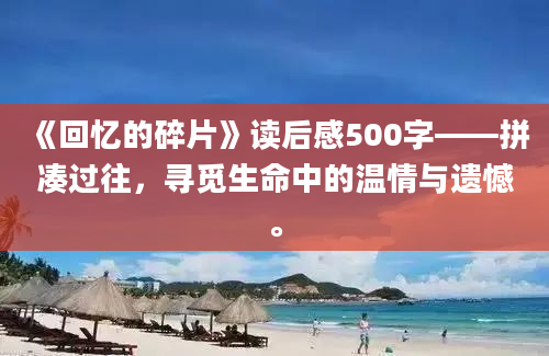 《回忆的碎片》读后感500字——拼凑过往，寻觅生命中的温情与遗憾。