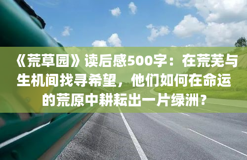 《荒草园》读后感500字：在荒芜与生机间找寻希望，他们如何在命运的荒原中耕耘出一片绿洲？