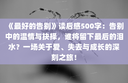 《最好的告别》读后感500字：告别中的温情与抉择，谁将留下最后的泪水？一场关于爱、失去与成长的深刻之旅！