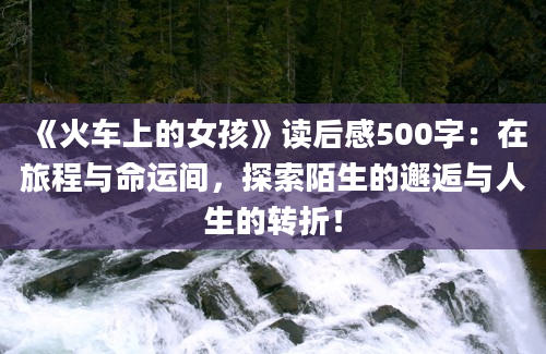 《火车上的女孩》读后感500字：在旅程与命运间，探索陌生的邂逅与人生的转折！