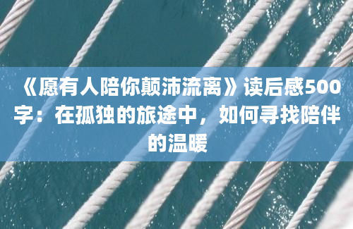 《愿有人陪你颠沛流离》读后感500字：在孤独的旅途中，如何寻找陪伴的温暖