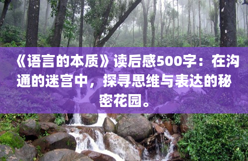 《语言的本质》读后感500字：在沟通的迷宫中，探寻思维与表达的秘密花园。